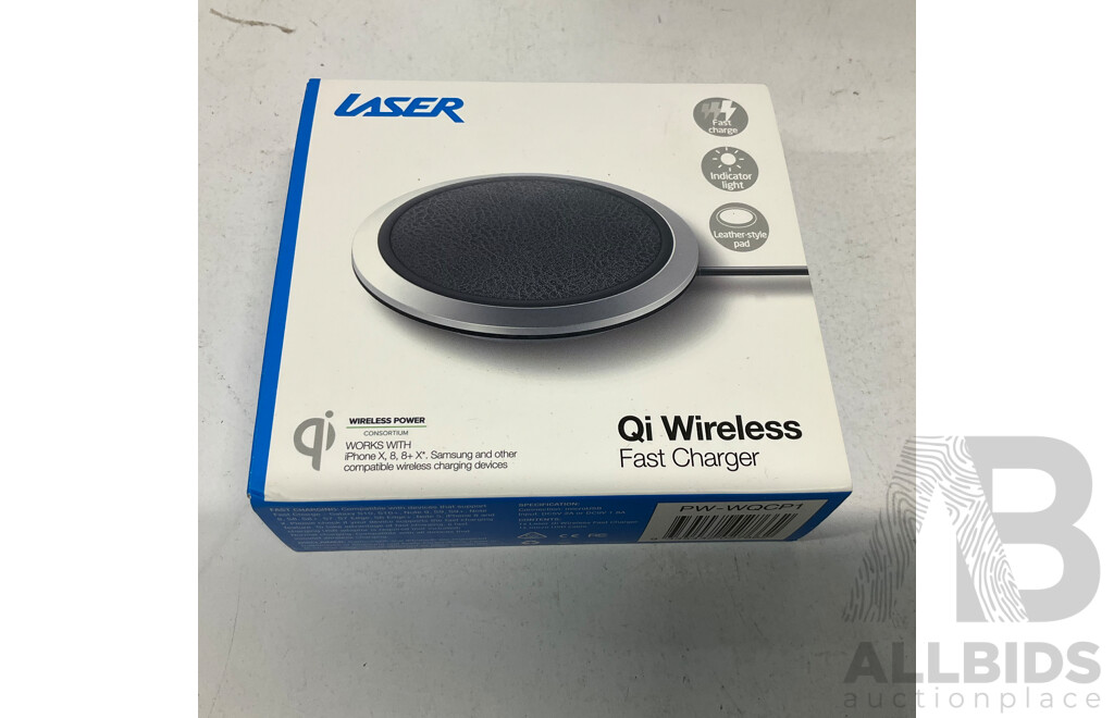SONY SRS-XB33 Wireless Speaker & LASER Qi Wireless Fast Charger - Lot of 2 - Estimated Total ORP$258.00
