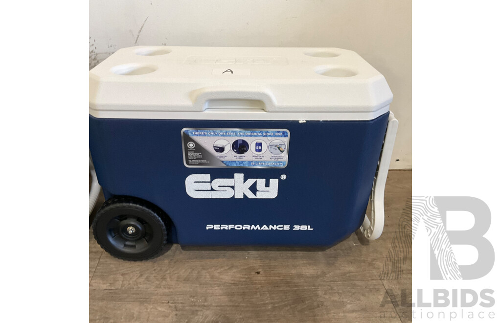 ESKY 38L Wheeled Cooler - Lot of 2 - ORP$180