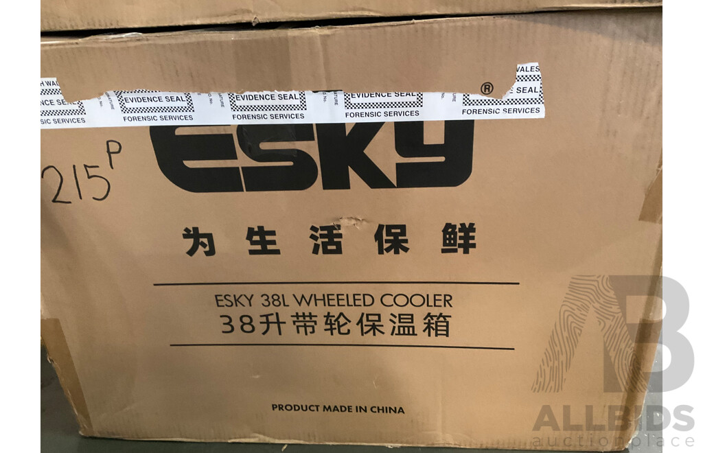 ESKY 38L Wheeled Cooler - Lot of 2 - ORP$180