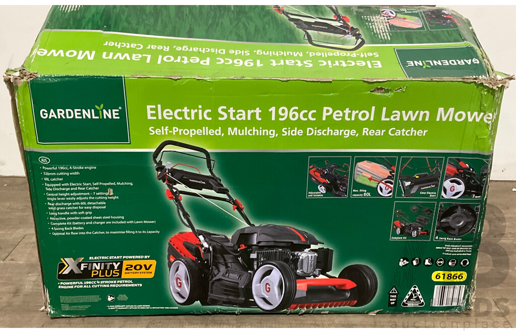 GARDENLINE (MS196-52E) 196cc Electric Start Petrol Lawn Mower - ORP $349.99