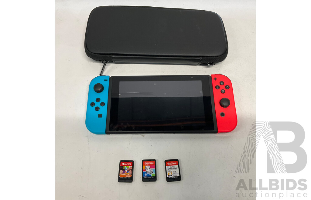 Nintendo Switch Console with 3 Games