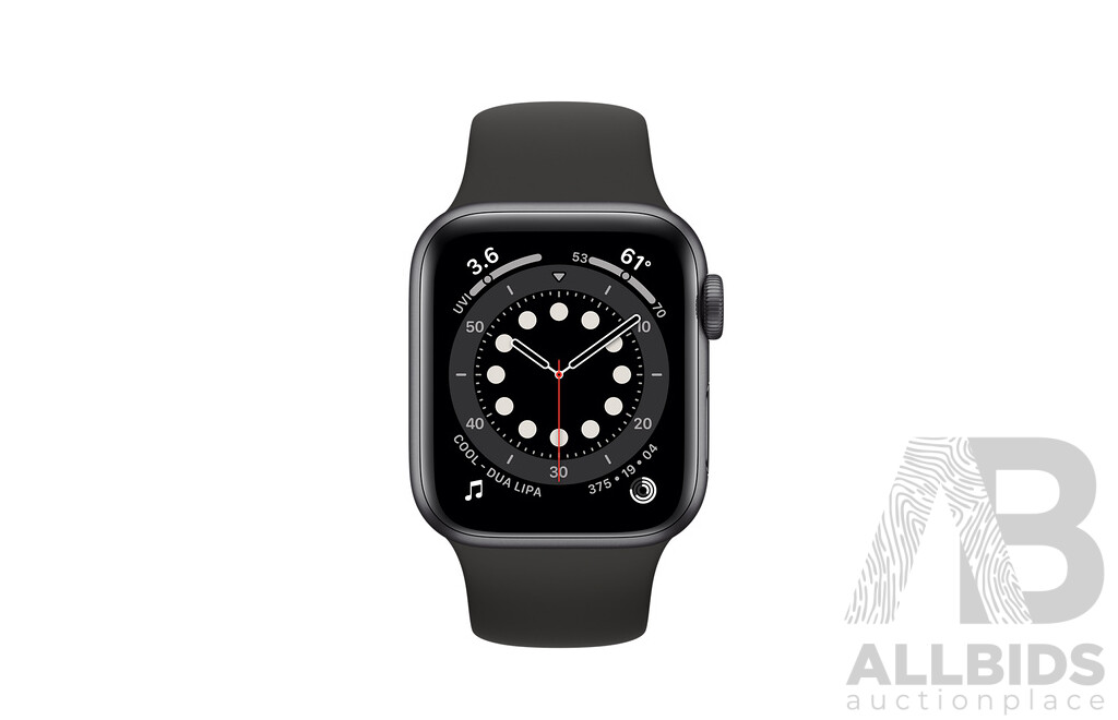 APPLE Watch Series 6 GPS 40mm Space Grey Aluminium Case with Black Sport Band - ORP$499.00