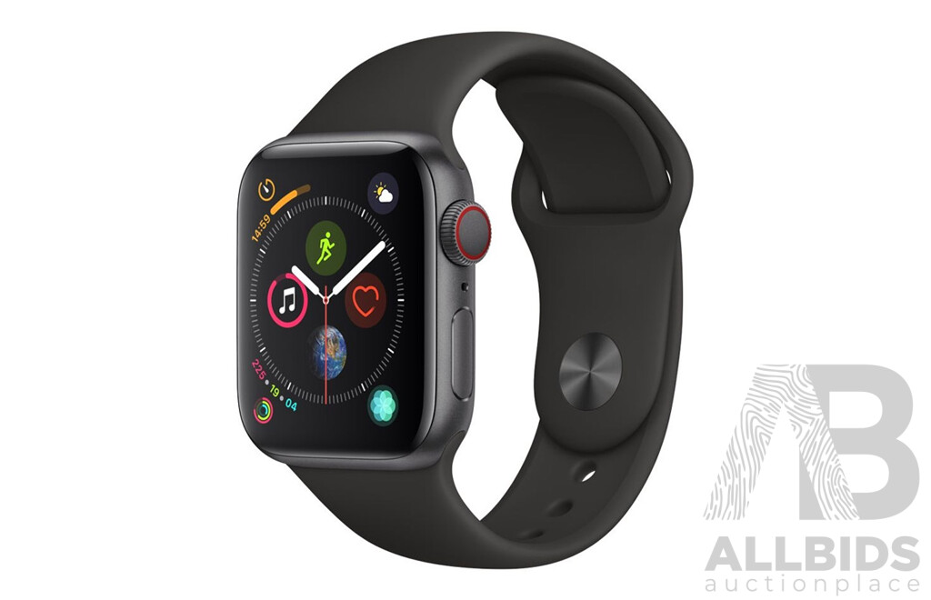 APPLE Watch Series 4 40mm Space Grey Aluminium Case with Black Sport Band (GPS & Cellular) - ORP$599.00