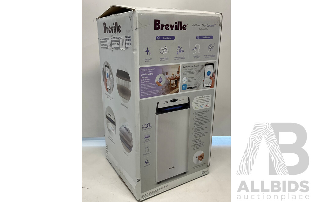 BREVILLE the Smart Dry Connect Dehumidifier (LAD208WHT) - ORP$369.00