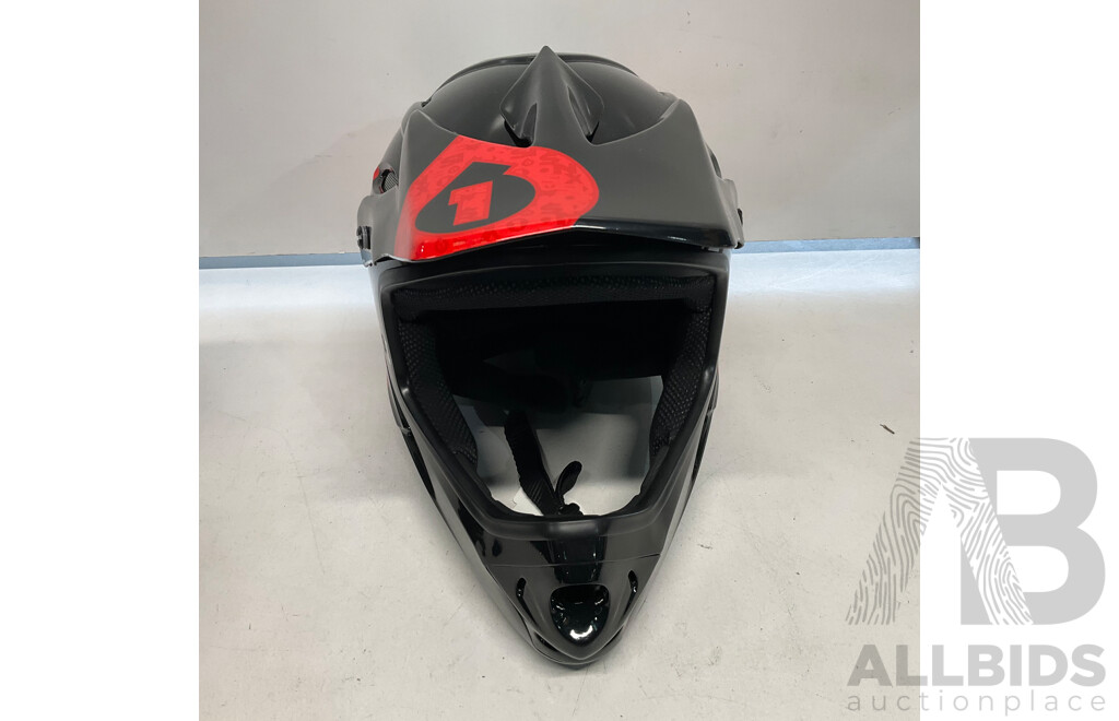 SIXSIXONE Comp Red Helmet (Size XL) & Dj Knee (Black/L) & LEATT Chest Protector System & OGIO No Drag Mach1 - Lot of 4