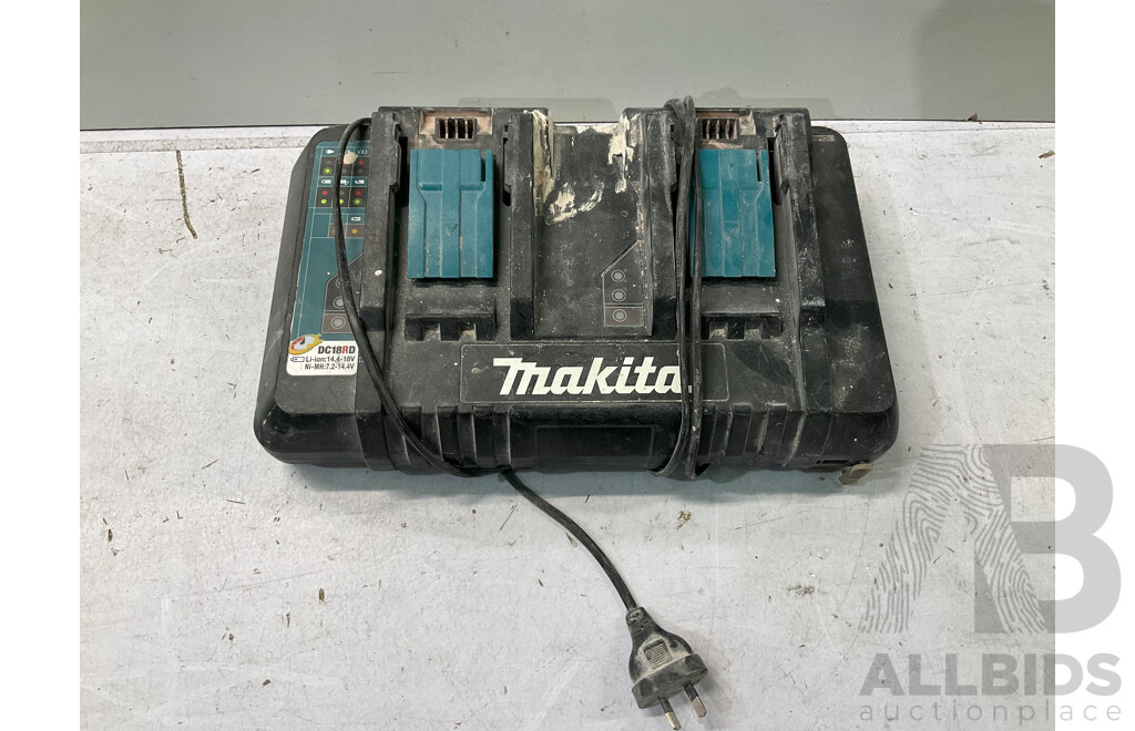 MAKITA Dual Port Rapid Charger with 2 X 5.0Ah Fuel Gauge Battery W/tool Box - ORP $650.00