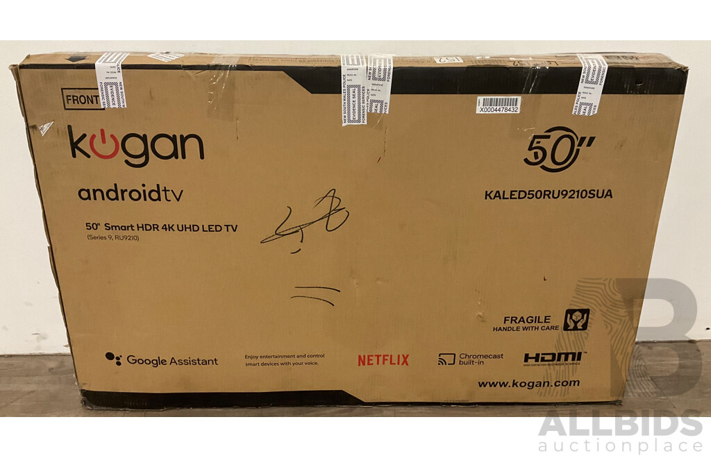 KOGAN (KALED50XU9010SKA) 50” Smart HDR 4K UHD LED TV - Estimated ORP $399.00