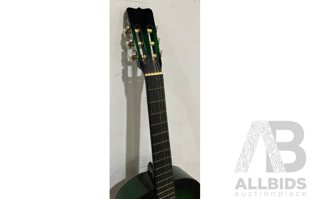 RHAPSODY Green Acoustic Guitar W/ Soft Carry Case