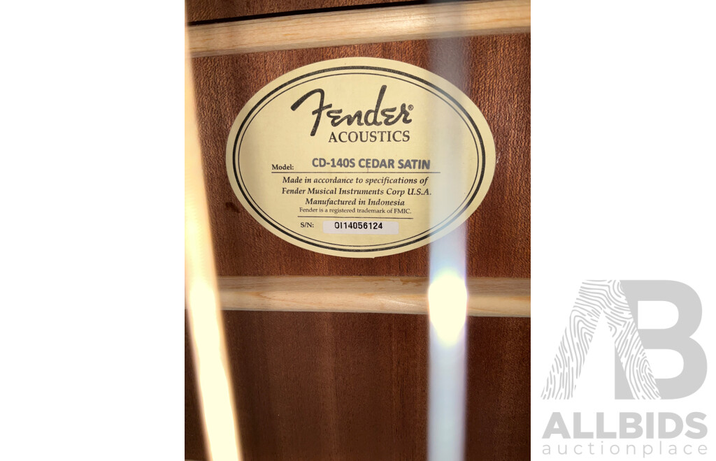 FENDER CD-140S Acoustic Guitar W/ Soft Carry Case