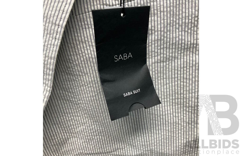 SABA Mens Antonio Seersucker Item Jacket - Size 46