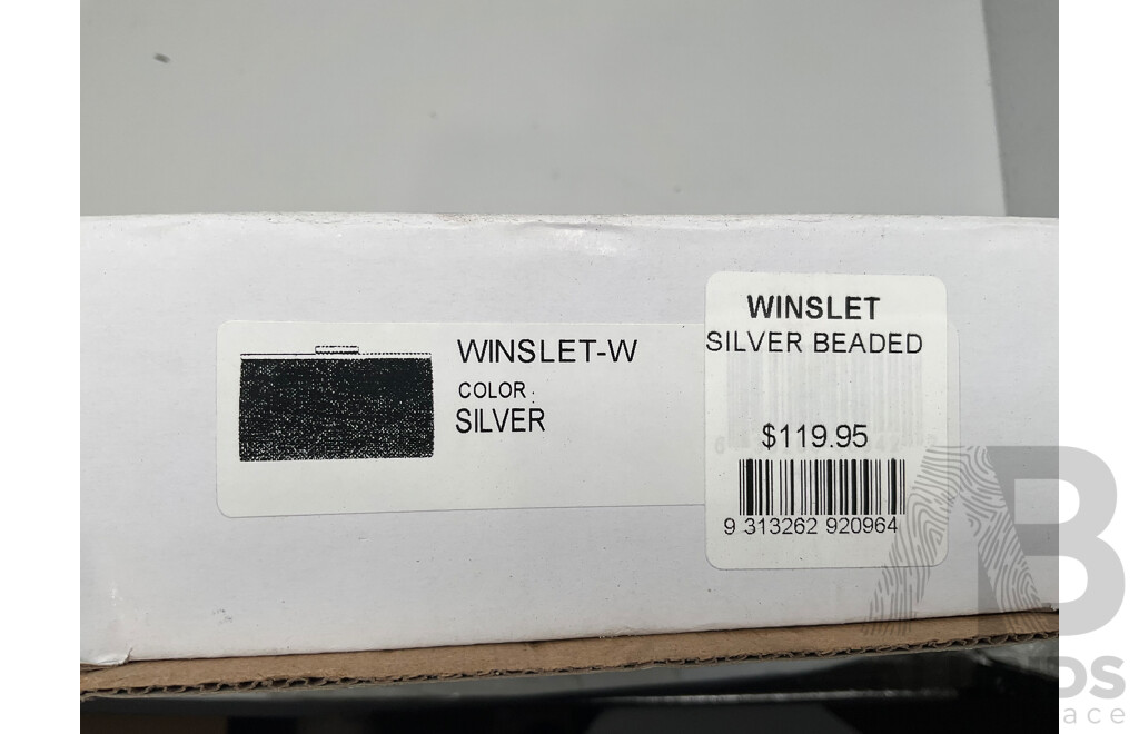 Nina Winslet Silver Beaded Clutch Bag