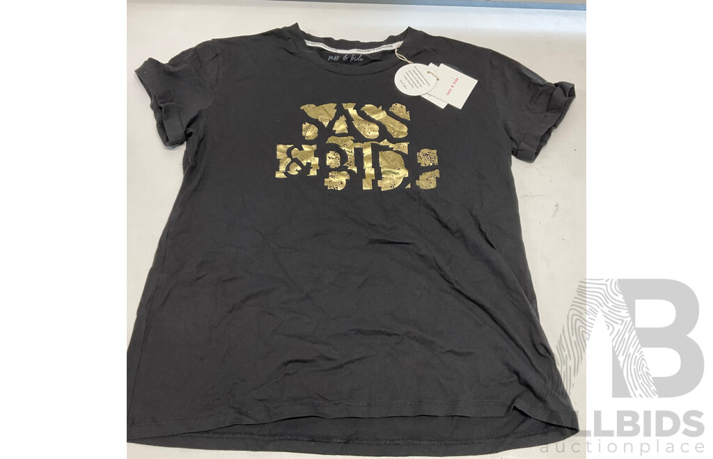 SASS & BIDE Rich Nature Dress Size 6 & LED Lover Logo Tee (Size M) & the Take Down Tee (Size S) - Lot of 3 - ORP$870.00