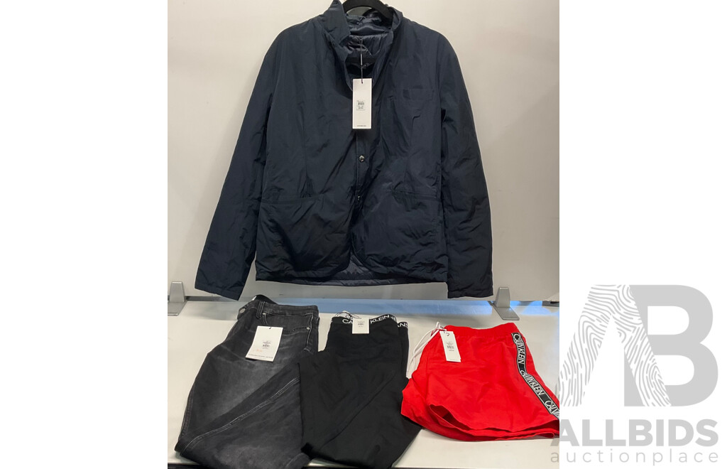 CALVIN KLEIN Navy Blue Jacket &  Pants/Leggings  (Size 33/32/L/XL) - Lot of 4 - Estimated Total ORP$770.00