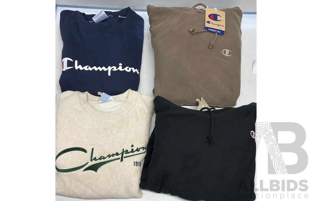 CHAMPION Sweatshirt & Hoodies - Lot of 4 - Estimated Total ORP$440.00