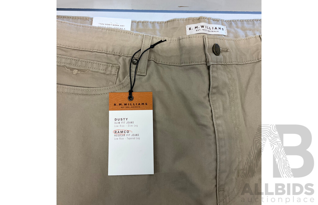 R.M . WILLIAMS Trousers/ Jeans (Size 44) & INDUSTRIE Skinny Fit Shorts (Size L) & VAN HEUSEN Trouser (Size 102 ST)  - Lot of 4 - Estimated Total ORP$350.00