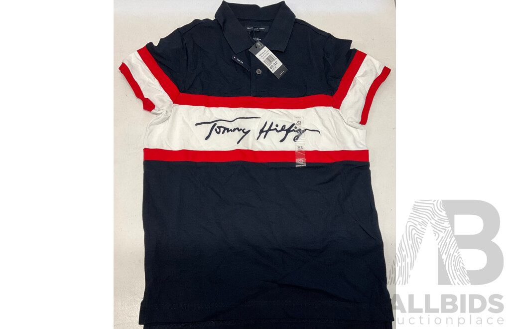 TOMMY HILFIGER Polo Shirt & Popover Hoodie (Size XS/S) - Lot of 4 - Estimated Total ORP$600.00