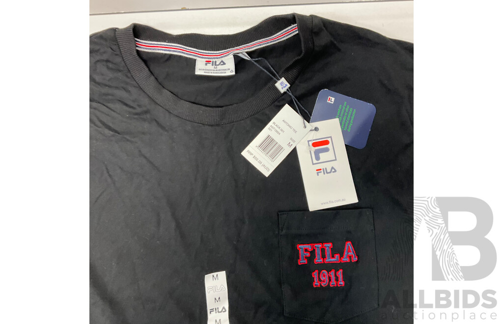 LEVIS, FILA, LACOSTE & Assorted of T-Shirt / Shorts / Vests (Size M) - Lot of 14 - Estimated Total $500.00