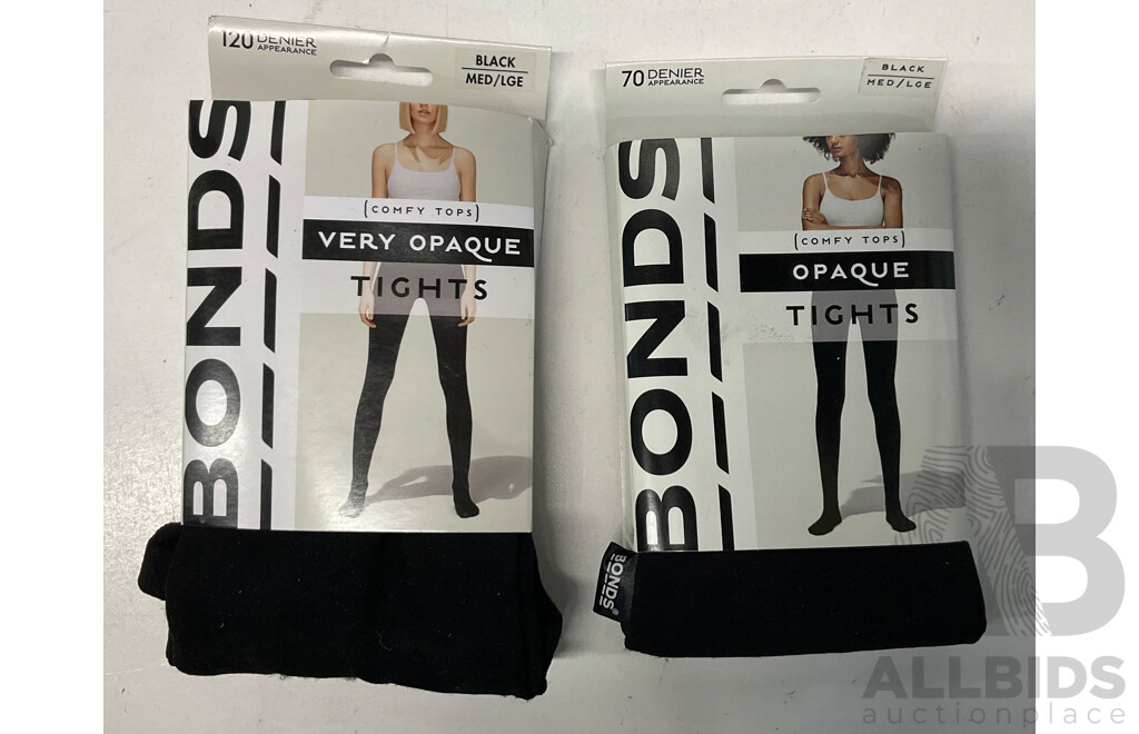 BONDS, UNDERWORK Assorted of Womens Leggings (M-L) /Tights (M-L,L-XL) /Underwear (10/12/14)/Socks (Size 8-11)  - Lot of 16 - Estimated Total $250.00