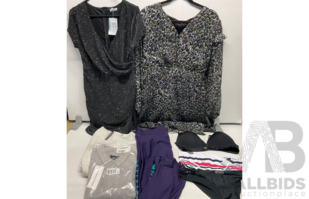 VERO MODA, VALLEYGIRL Dresses & Assorted of Underwear /Clothing (Size 18/XL/XXL) - Lot of 8 - Estimated Total $250.00
