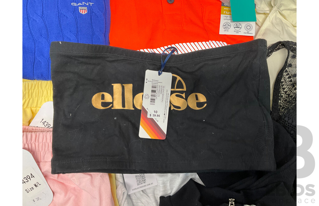 GANT, ELLESSE, PE- NATION & Assorted of Underwear /Clothing (Size 10/M) - Lot of 15 - Estimated Total $500.00