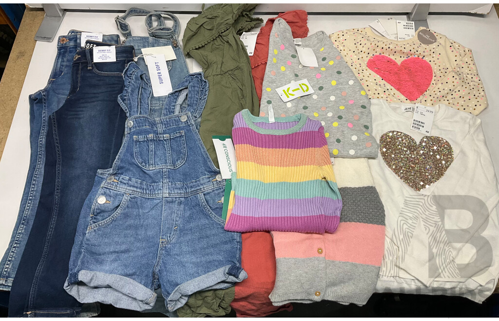 H&M, BIG W Assorted of Girls Clothing (Size 4y-6y) - Lot of 11 - Estimated Total $300.00