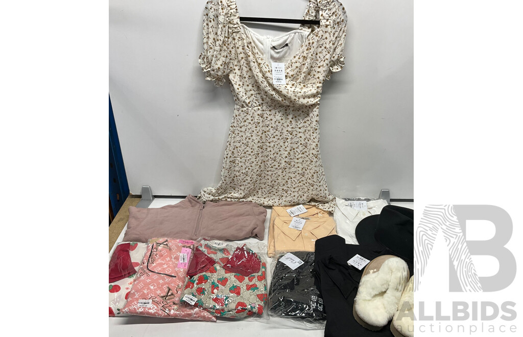 CHIBELL, COTTON on &  Assorted of Pajama Set /Dress/T-Shirt /Accessories (Size M)  - Lot of 12 - Estimated Total $300.00
