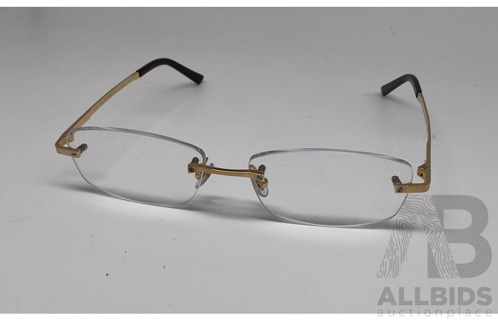 CARTIER CT00860-001 Eyeglasses Gold Frame W/ Original Case and Accessories  - ORP: $1,300.00