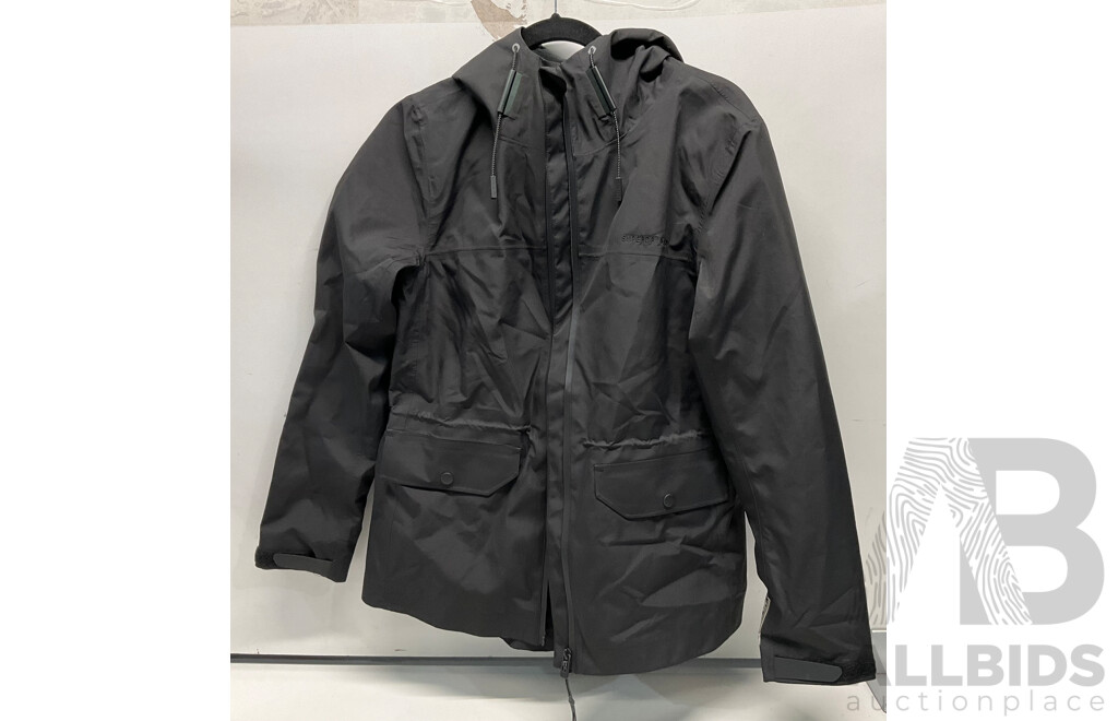 SUPERDRY Long Line Boston Microfibre & Hydrotech Stealth Black Jacket ( Size S ) - Lot of 2 - ORP $510.00