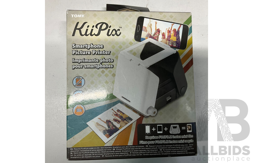 TOMY KiiPix Smartphone Picture Printer & ANKO Suitcase/Back Seat Organiser / Luggage Scales - Lot of 4  - Estimated Total ORP$120.00