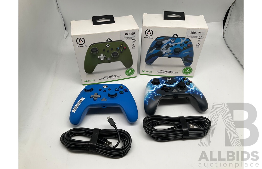 POWERA Enhanced Wired Controllers for Xbox (Lot of 4)  - ORP: $279.80