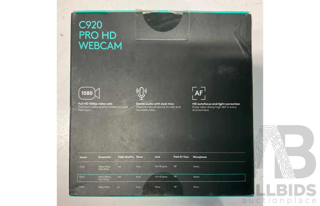 LOGITECH C920 PRO HD Webcam & SEAGATE PC 3TB Portable Drive - Lot of 2 - Estimated Total ORP$300.00