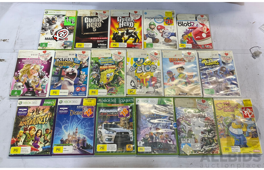 Assortment of Video Games for Xbox 360, Wii and Ps3 (Lot of 18)