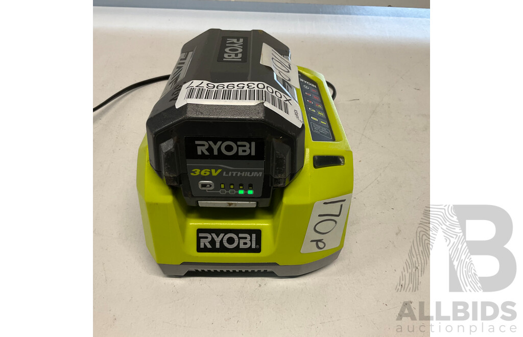 RYOBI BCL3620S 36.0V 1.7Ah Charger & 36.0V 2.6 Ah Battery - ORP$299.00
