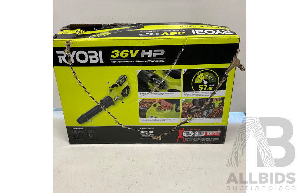 RYOBI R36XBLW36 36V 730CFM HP Jet Blower - ORP$599.00