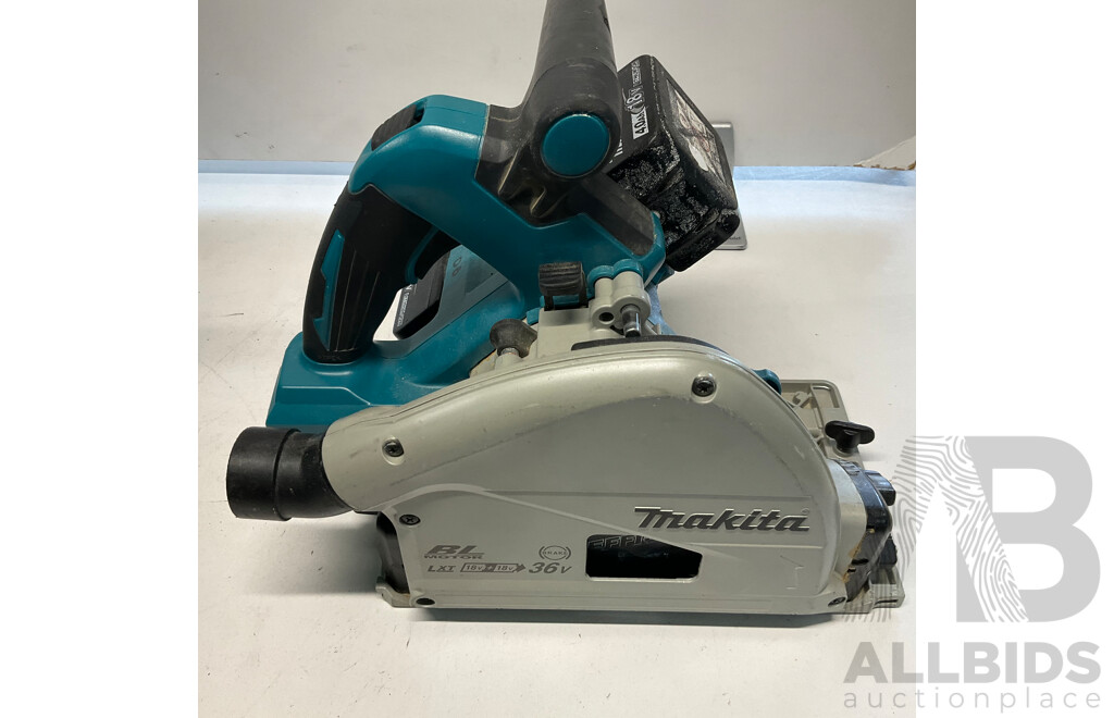 MAKITA DSP600 Mobile 165mm Plunge Cut Saw with 2 Batteries