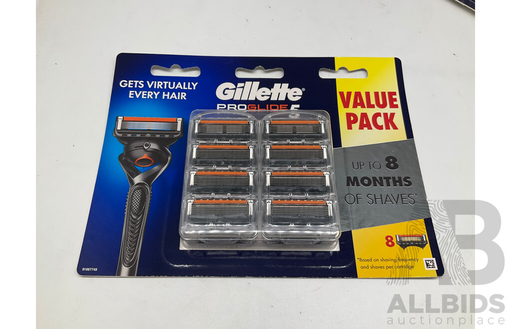 BRAUN Styling Kit W/ GILLETTE Fusion Proglide 5 Manual Razor Blades 8 Pack - Lot of 5 - ORP $350.00