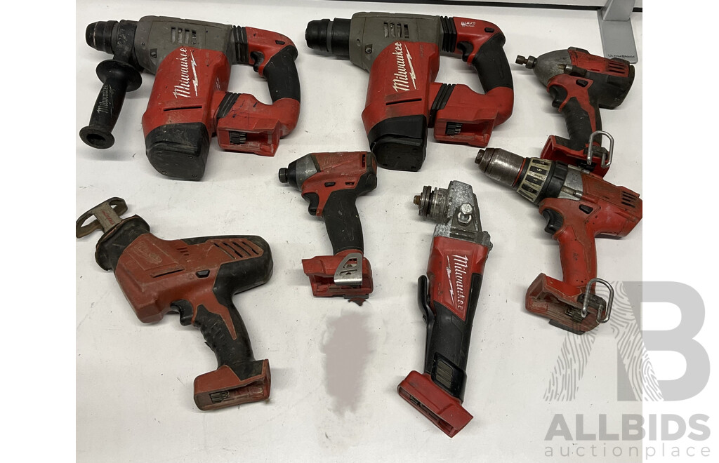 Assorted of MILWAUKEE Electric Tools - Skin Only - Lot of 7