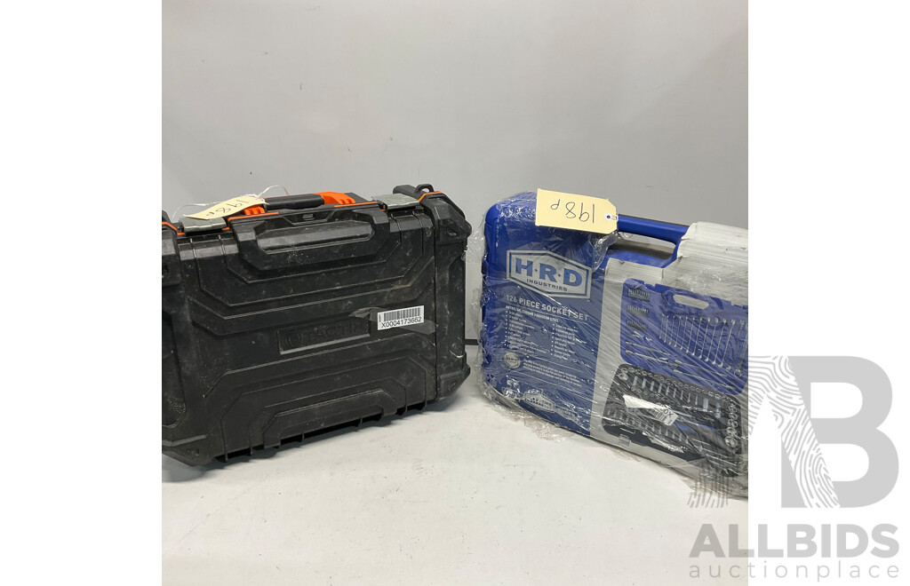 HRD 126Piece Socket Set & Assorted of Tools in TACTIX Storage Carry Box - Lot of 2 - Estimated Total $400.00