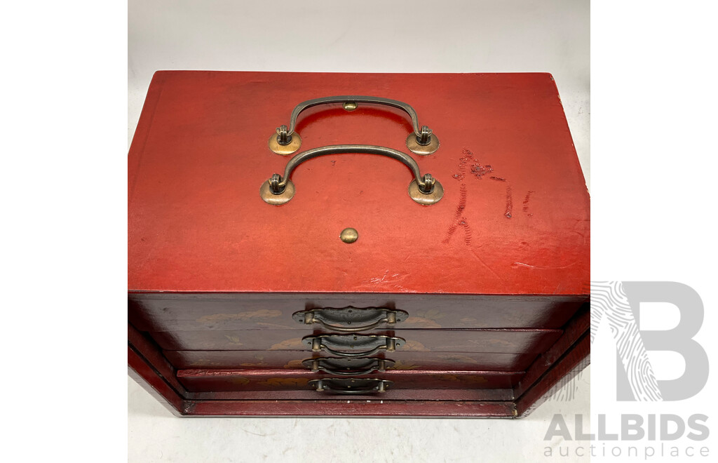Vintage Primitive Mah Jong Set in Wooden Case