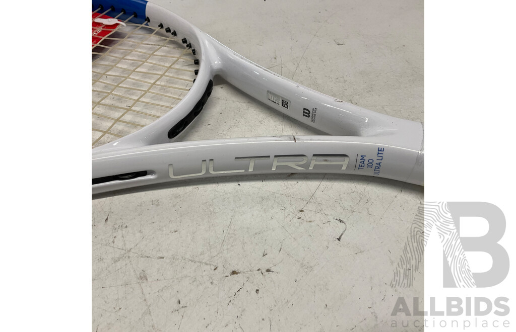 WILSON Ultra Power 100 Tennis Racquet Blue 4 3/8 Inch Tennis Racket