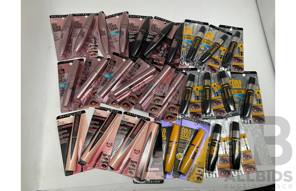 MAYBELLINE Asstorted Mascara - Lot of 28 - ORP $680.00