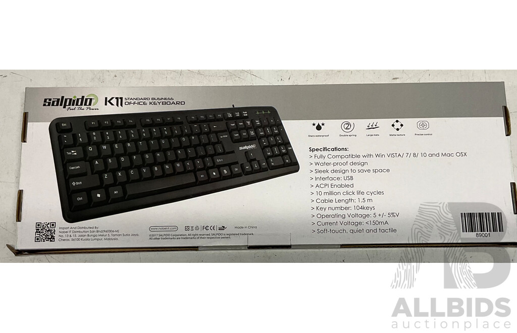 Full Box of SALPIDO K11 USB Standard Business Office Keyboard 