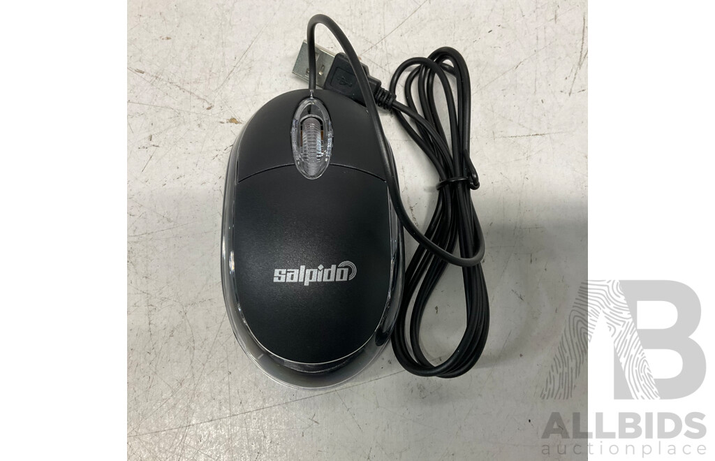  Full Box of SALPIDO M800 USB Corded 3D Optical Mouse