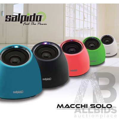 SALPIDO Macchi Solo 2.0 Channel Multimedia Mini Speaker - Lite - White - Lot of 59