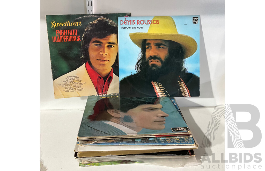 Quantity of Approximately 28 Varied Vintage LPs Including Maria Callas Sings Puccini, Demi’s Roussos, Boney M, Hawaiian Favourite Songs and More