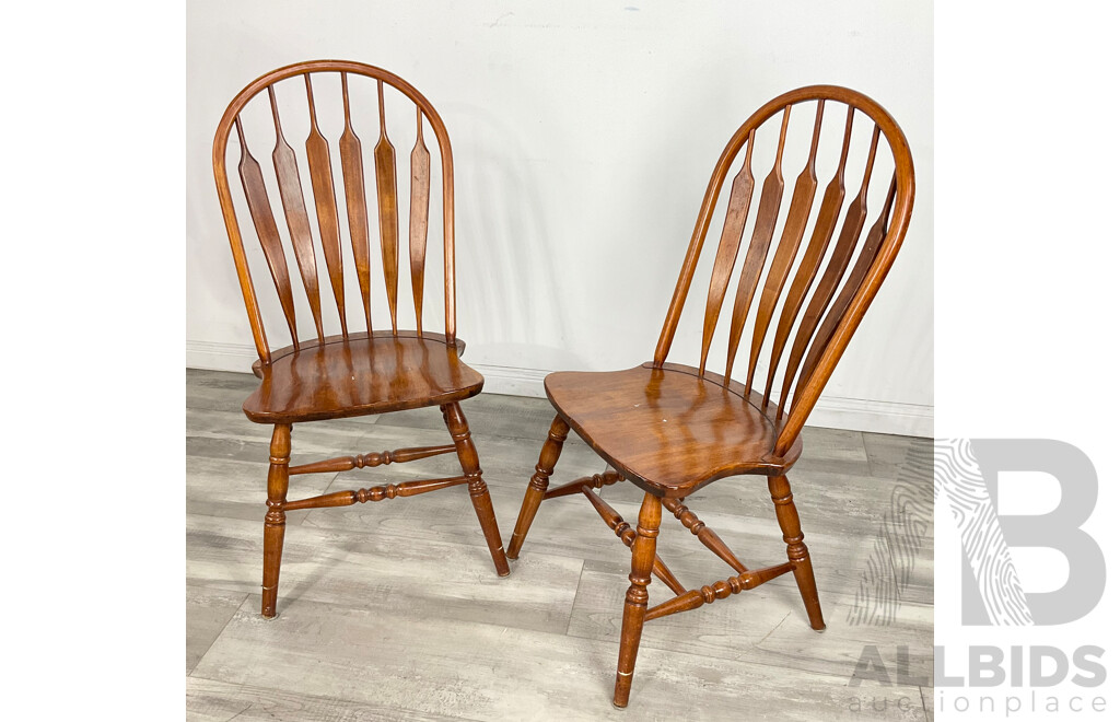 Pair of Wagon Back Dining Chairs