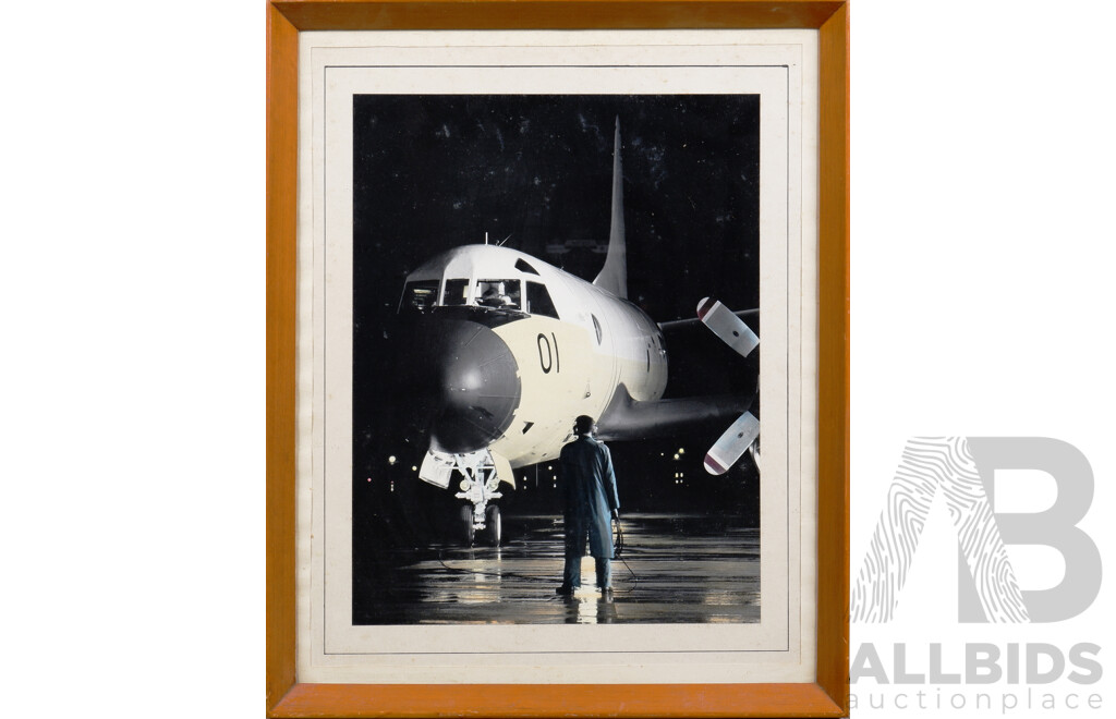 Vintage Photograph of Royal New Zealand Air Force Lockheed P3B Maritime Reconnaissance Aircraft C1969 together with Framed Print of RAAF F111C (2)