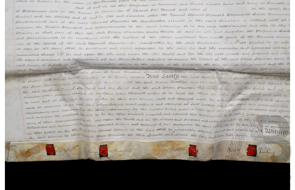 18th Century Indenture on Parchment with Wax Seals, Dated 1794