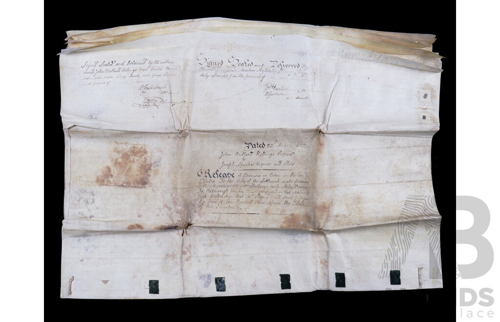 19th Century Indenture on Parchment with Wax Seals, Dated 1803