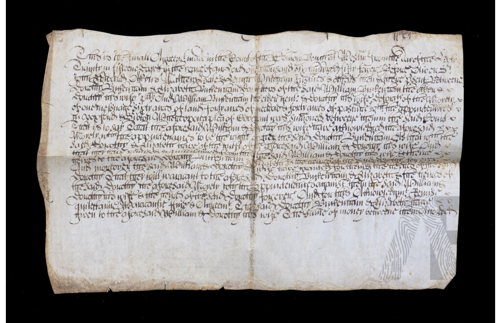 17th Century Property/Pasture Deed, Dated 1654